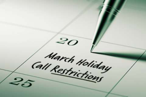 2021 March Restricted Do Not Call Dates