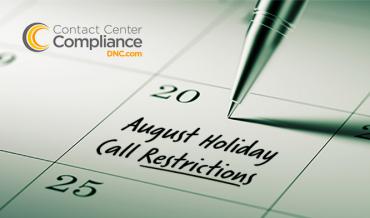 2019 August Restricted Do Not Call Dates
