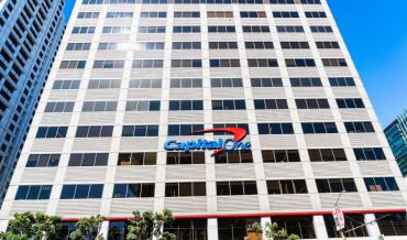 The facade of Capital One's San Francisco headquarters
