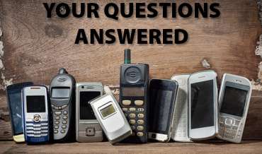 A collection of old cell phones