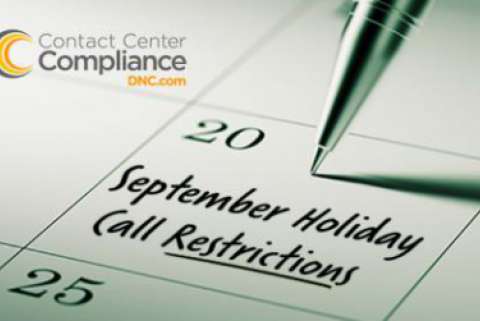 Restricted Do Not Call (DNC) Call Dates for September 2018
