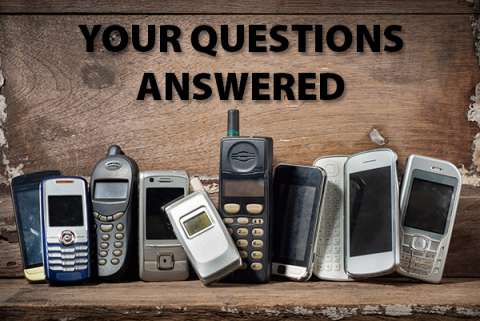 A collection of old cell phones