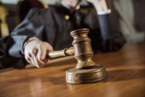 A judge slams a gavel