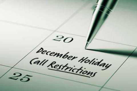 2021 December Restricted Do Not Call Dates