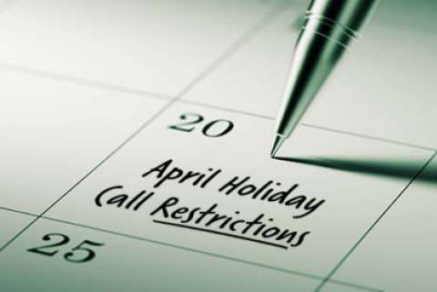 2022 April Restricted Do Not Call Dates