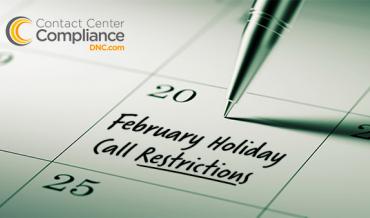 February 2017 Holiday Call Restrictions