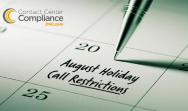 Do Not Call restrictions for August 2018