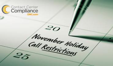 2019 November Restricted Do Not Call Dates