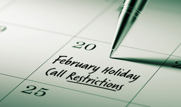 2022 February Restricted Do Not Call Dates