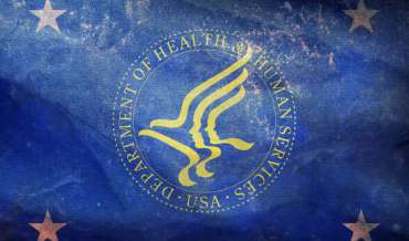 Top view of flag of United States Secretary of Health and Human Services