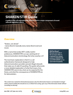 SHAKEN / STIR Guide