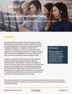 Compliance for Collections Guide